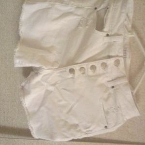 White Time and Tru High-Waisted Shorts